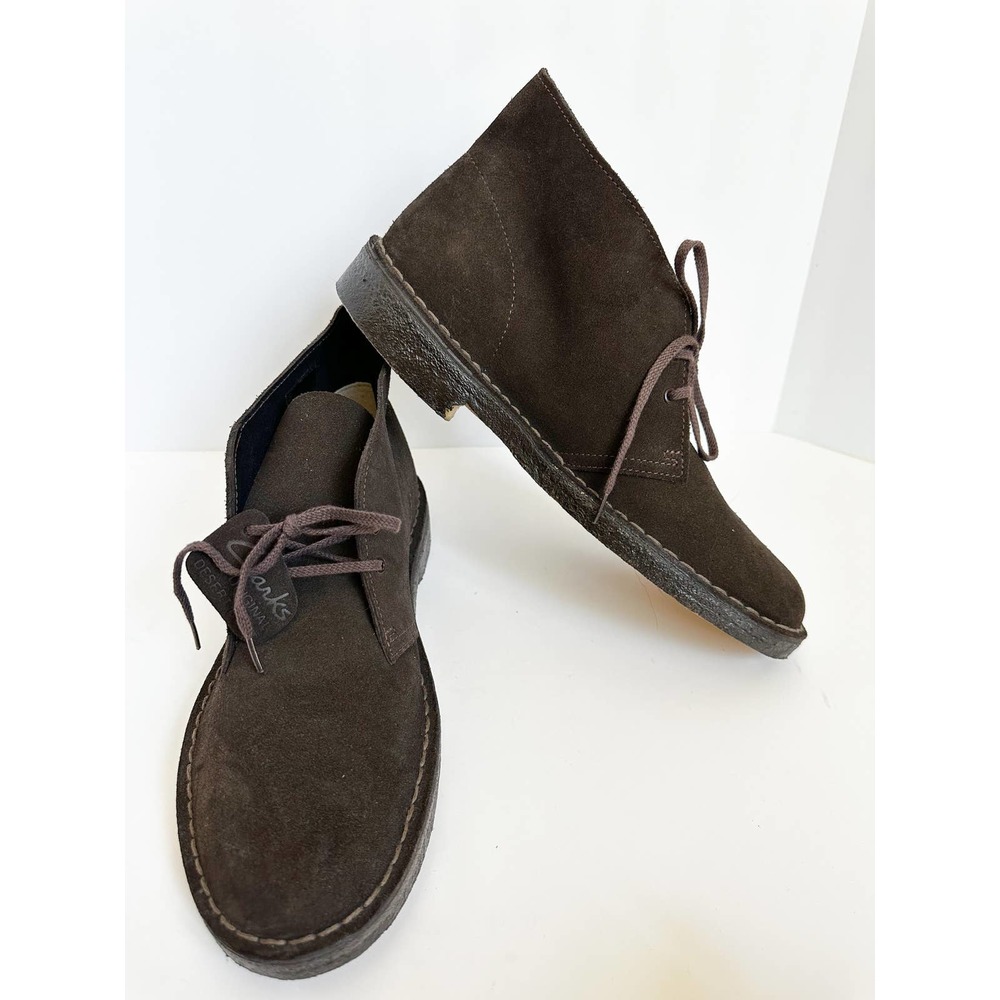 CLARKS mens original desert boots chocolate brown suede Size 10